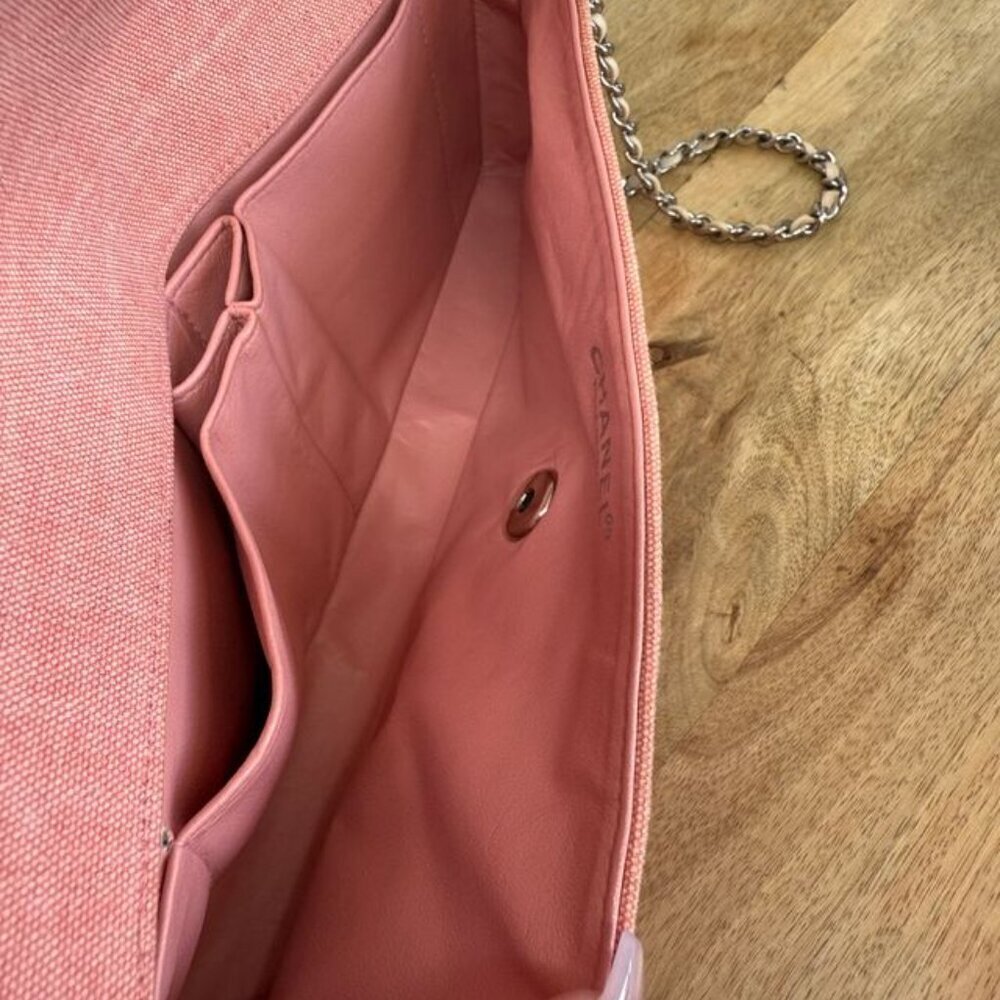 Chanel Pink Chocolate Bar Canvas Shoulder Bag - Picture 6 of 10